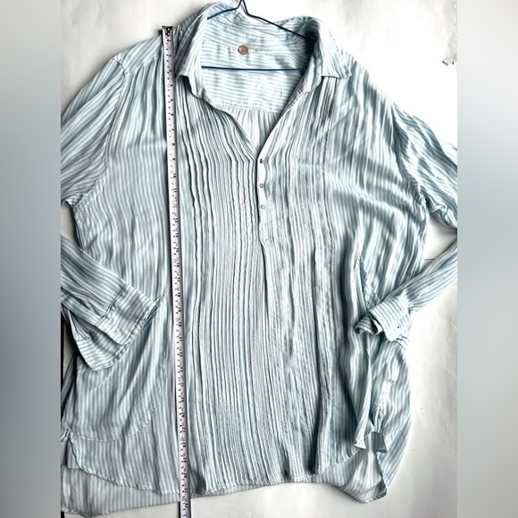 Free People FP ONE Waverley Stripe Tunic stripe blue white size medium - Picture 9 of 14